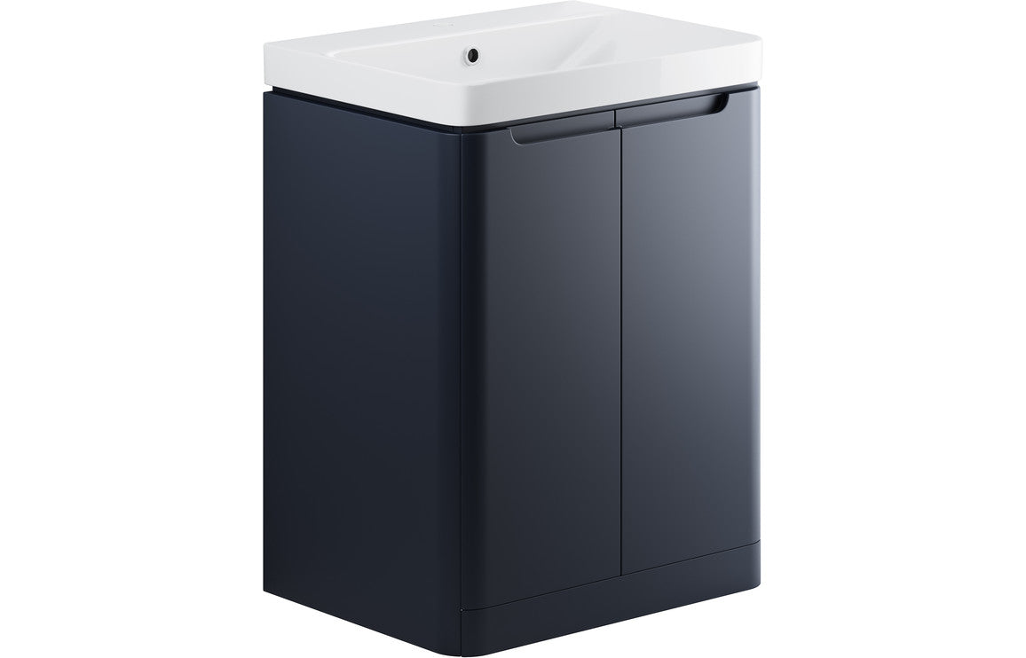 Harmony 600mm 2 Door Floor Standing Basin Unit - Matt Indigo