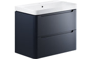 Harmony 800mm 2 Drawer Wall Hung Basin Unit - Matt Indigo