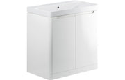 Harmony 800mm 2 Door Floor Standing Basin Unit - White Gloss
