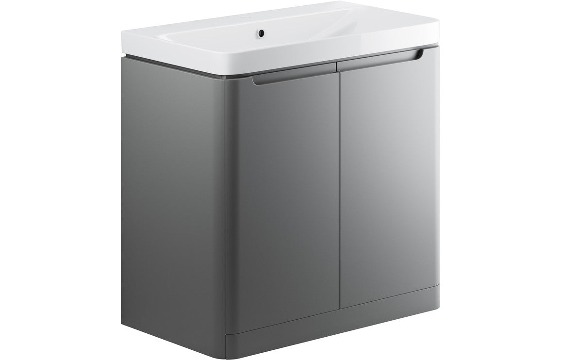 Harmony 800mm 2 Door Floor Standing Basin Unit - Matt Grey