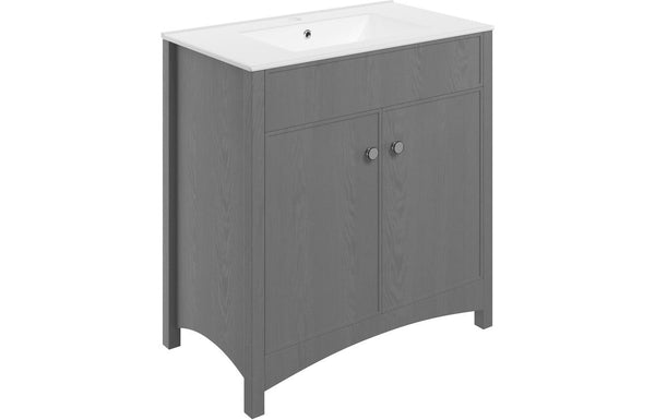 Luminara 810mm Floor Standing Basin Unit & Basin - Grey Ash