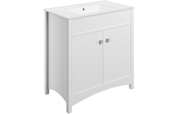Luminara 810mm Floor Standing Basin Unit & Basin - Satin White Ash