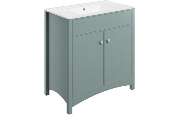 Luminara 810mm Floor Standing Basin Unit (exc. Basin) - Sea Green Ash