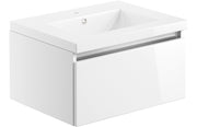 Elysium 615mm 1 Drawer Wall Hung Basin Unit Inc. Basin - White Gloss