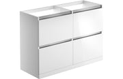 Elysium 1200mm Floor Standing Basin Unit Run (No Top) - White Gloss