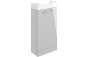 Vivido 410mm Floor Standing 1 Door Basin Unit & Basin - Grey Gloss