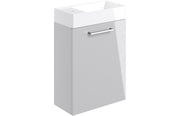Vivido 410mm Wall Hung 1 Door Basin Unit & Basin - Grey Gloss
