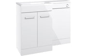 Utopia 1100mm Floor Standing L-Shape Pack & Basin (RH) - White Gloss