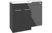 Utopia 1100mm Floor Standing L-Shape Pack & Basin (RH) - Anthracite Gloss