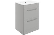 Genesis 610mm 2 Drawer Floor Unit & Basin - Grey Gloss