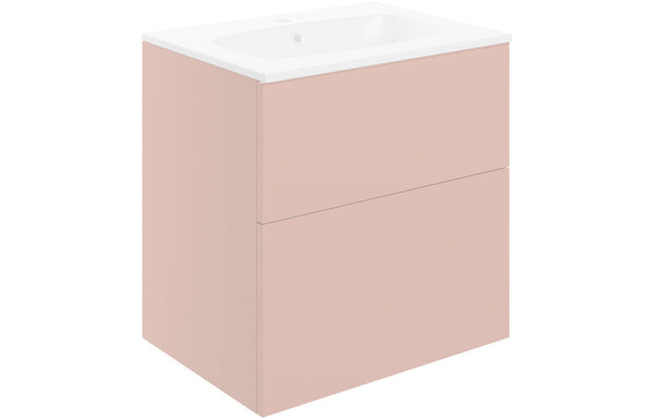Serenita 610mm Wall Hung 2 Drawer Basin Unit & Basin - Matt Antique Rose