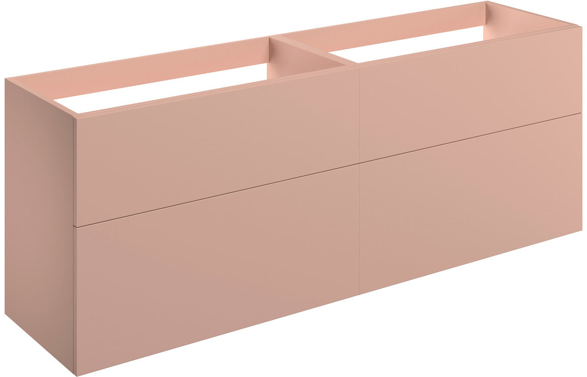 Serenita 1180mm Wall Hung 4 Drawer Basin Unit (No Top) - Matt Antique Rose