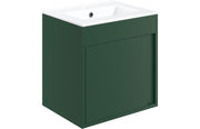 Evolve 510mm Wall Hung Unit Inc. Basin - Matt Conifer Green