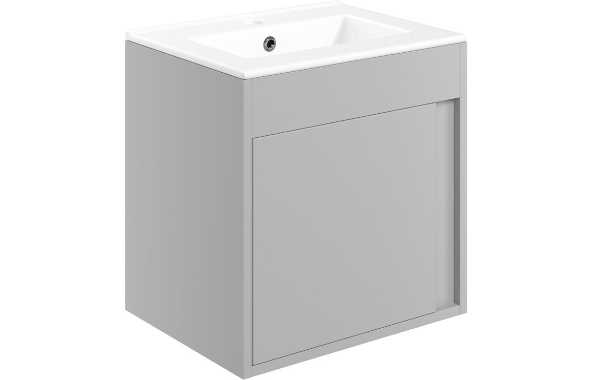 Evolve 510mm Wall Hung Unit Inc. Basin - Matt Light Grey