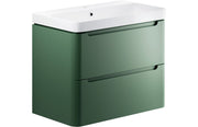 Harmony 800mm 2 Drawer Wall Hung Basin Unit - Matt Sage Green
