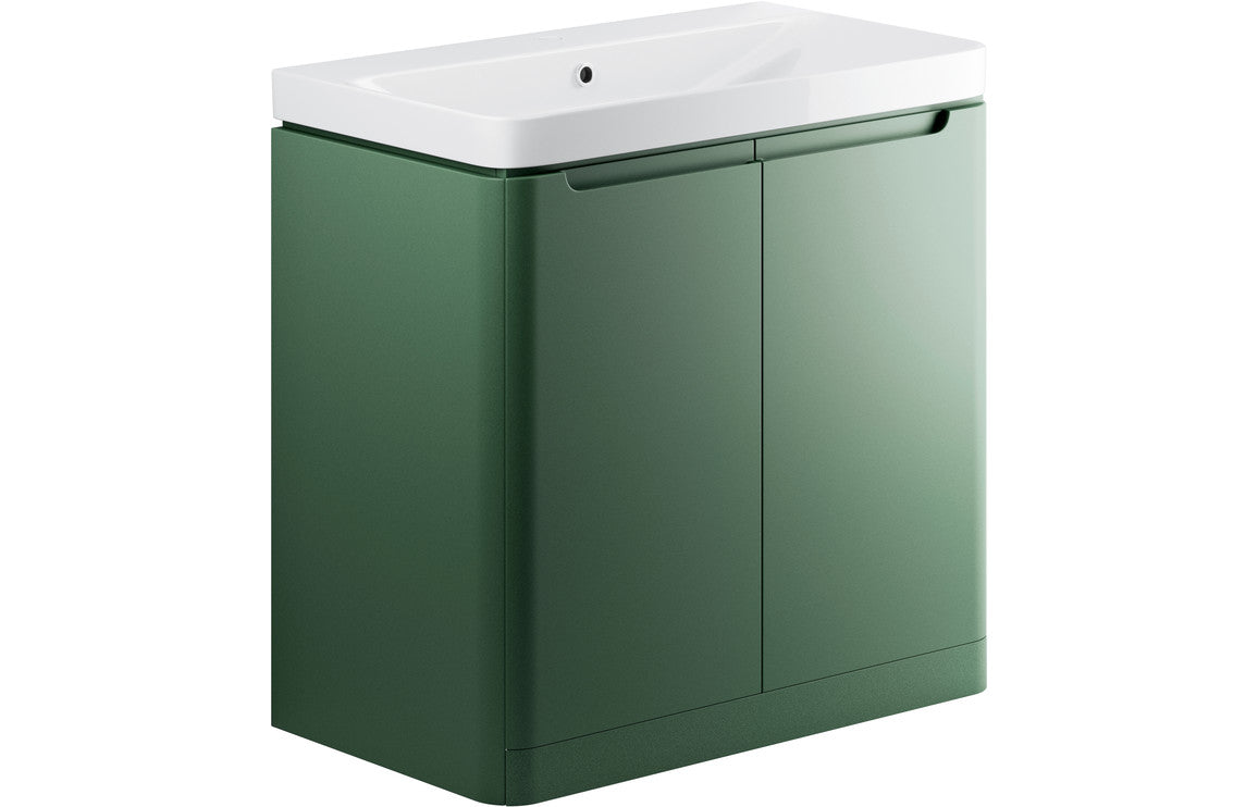 Harmony 800mm 2 Door Floor Standing Basin Unit - Matt Sage Green