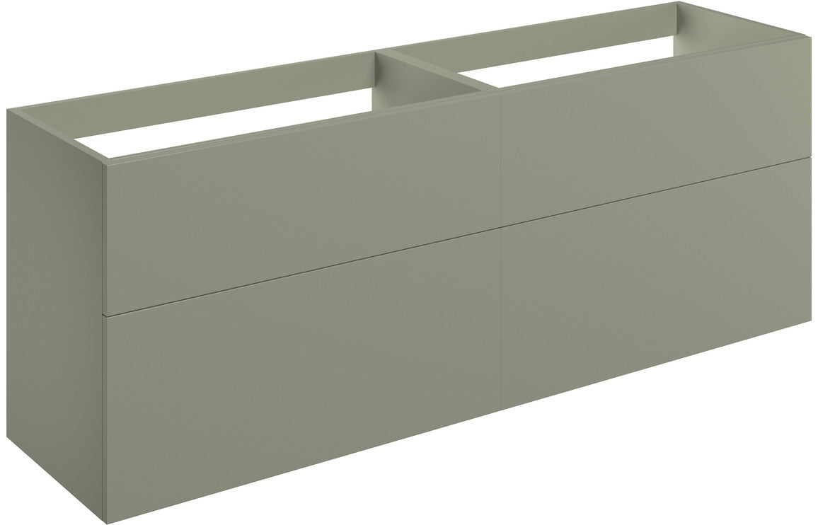 Serenita 1180mm Wall Hung 4 Drawer Basin Unit (No Top) - Matt Olive Green