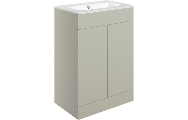 Serenita 615mm Floor Standing 2 Door Basin Unit & Basin - Matt Latte