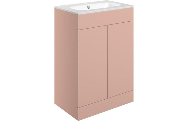 Serenita 615mm Floor Standing 2 Door Basin Unit & Basin - Matt Antique Rose