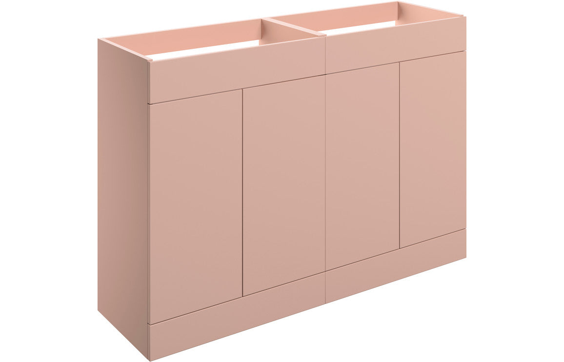Serenita 1180mm Floor Standing 4 Door Basin Unit (No Top) - Matt Antique Rose