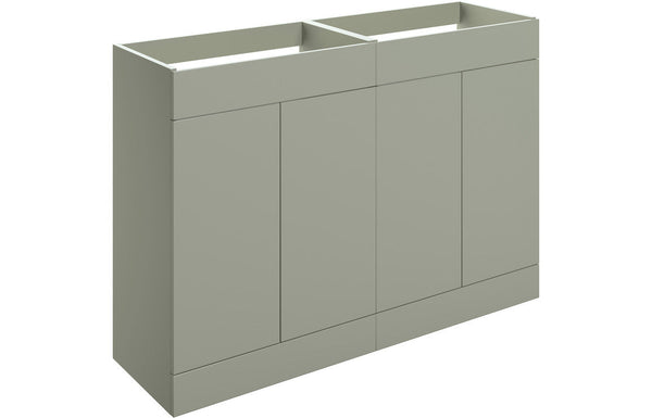 Serenita 1180mm Floor Standing 4 Door Basin Unit (No Top) - Matt Olive Green