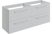 Vivido 1180mm Wall Hung 2 Drawer Basin Unit Run (No Top) - Grey Gloss