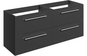 Vivido 1180mm Wall Hung 2 Drawer Basin Unit Run (No Top) - Anthracite Gloss