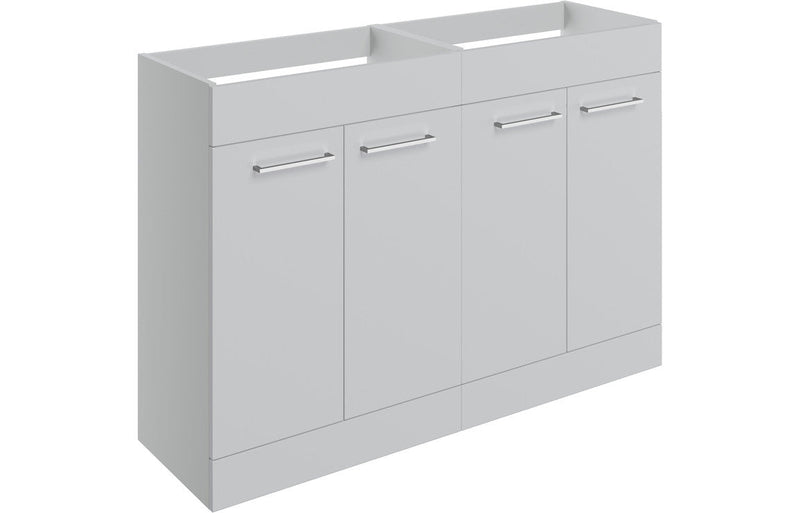 Vivido 1180mm Floor Standing 2 Door Basin Unit Run (No Top) - Grey Gloss