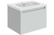 Belleza 615mm Wall Hung 1 Drawer Basin Unit & Basin - Matt Mineral Grey