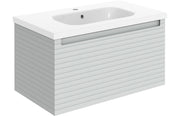 Belleza 815mm Wall Hung 1 Drawer Basin Unit & Basin - Matt Mineral Grey