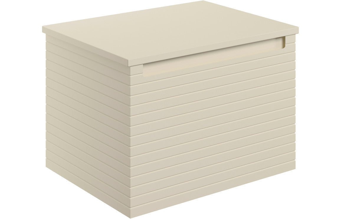 Belleza 600mm Wall Hung 1 Drawer Basin Unit & Worktop - Matt Cotton