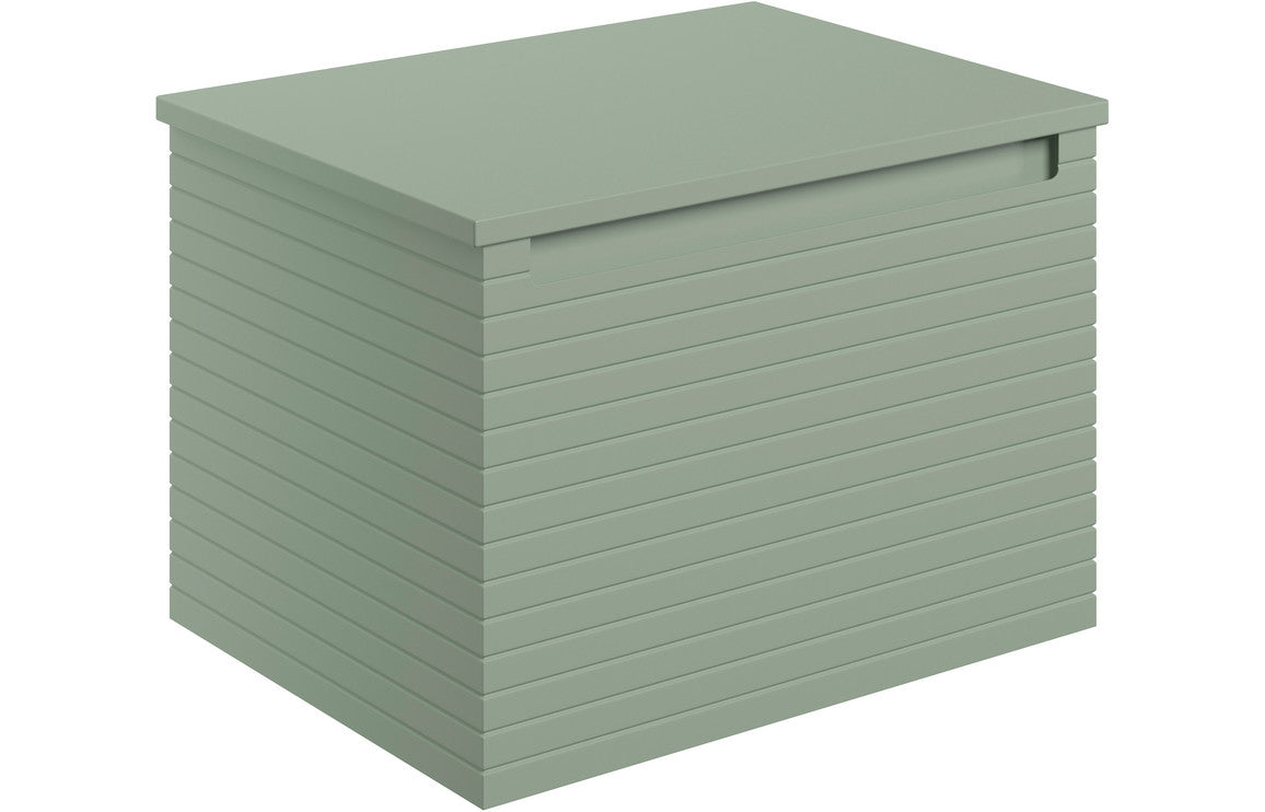 Belleza 600mm Wall Hung 1 Drawer Basin Unit & Worktop - Matt Willow Green