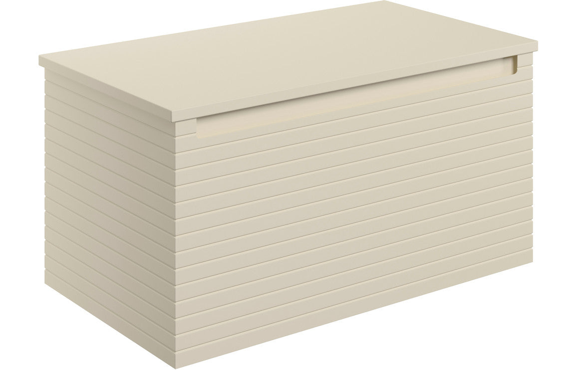 Belleza 800mm Wall Hung 1 Drawer Basin Unit & Worktop - Matt Cotton