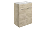 Vivido 610mm Floor Standing 2 Door Basin Unit & Basin - Oak
