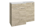 Utopia 1100mm Floor Standing L-Shape Pack & Basin (LH) - Oak