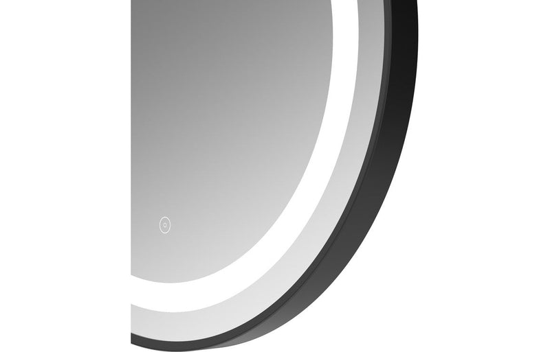 Kaito 600mm Round Front-Lit LED Mirror - Matt Black