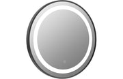 Kaito 600mm Round Front-Lit LED Mirror - Matt Black