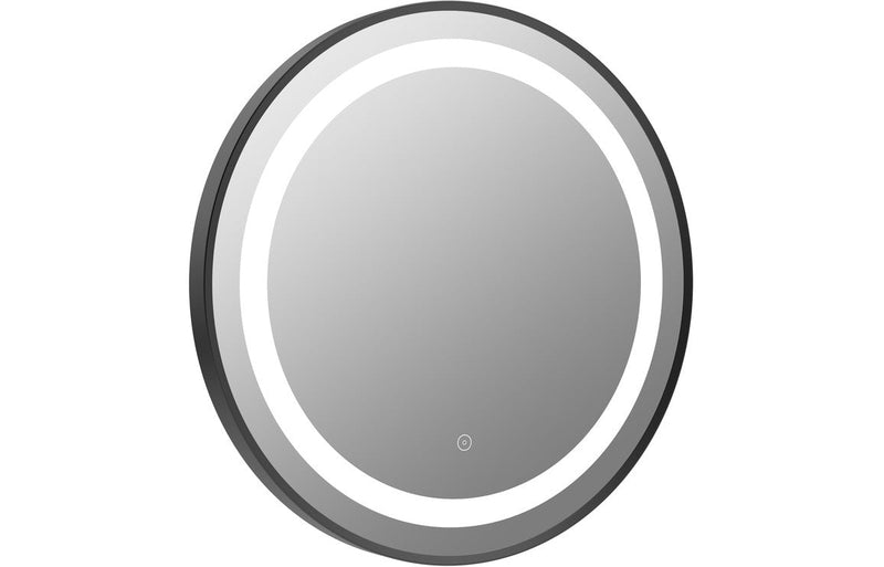 Kaito 600mm Round Front-Lit LED Mirror - Matt Black