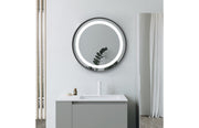 Kaito 600mm Round Front-Lit LED Mirror - Matt Black