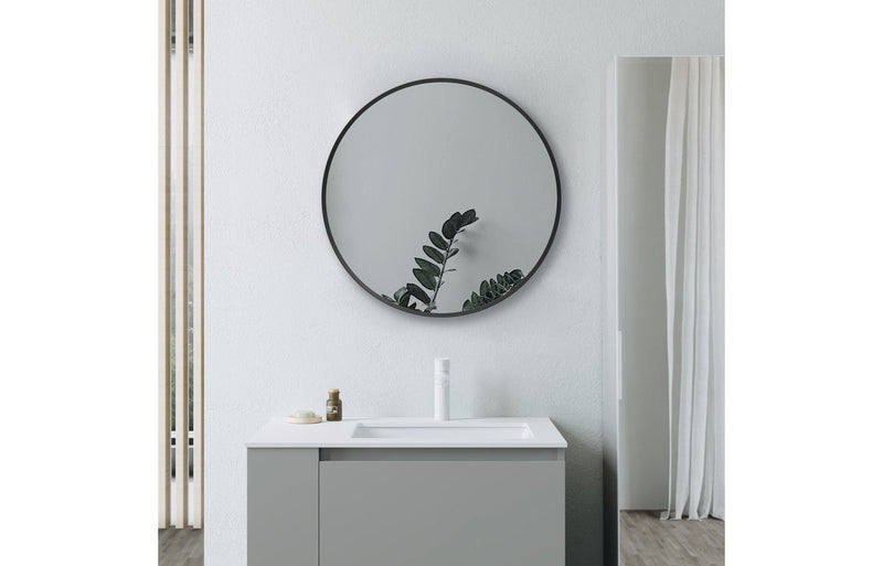 Niko 500mm Round Mirror - Matt Black