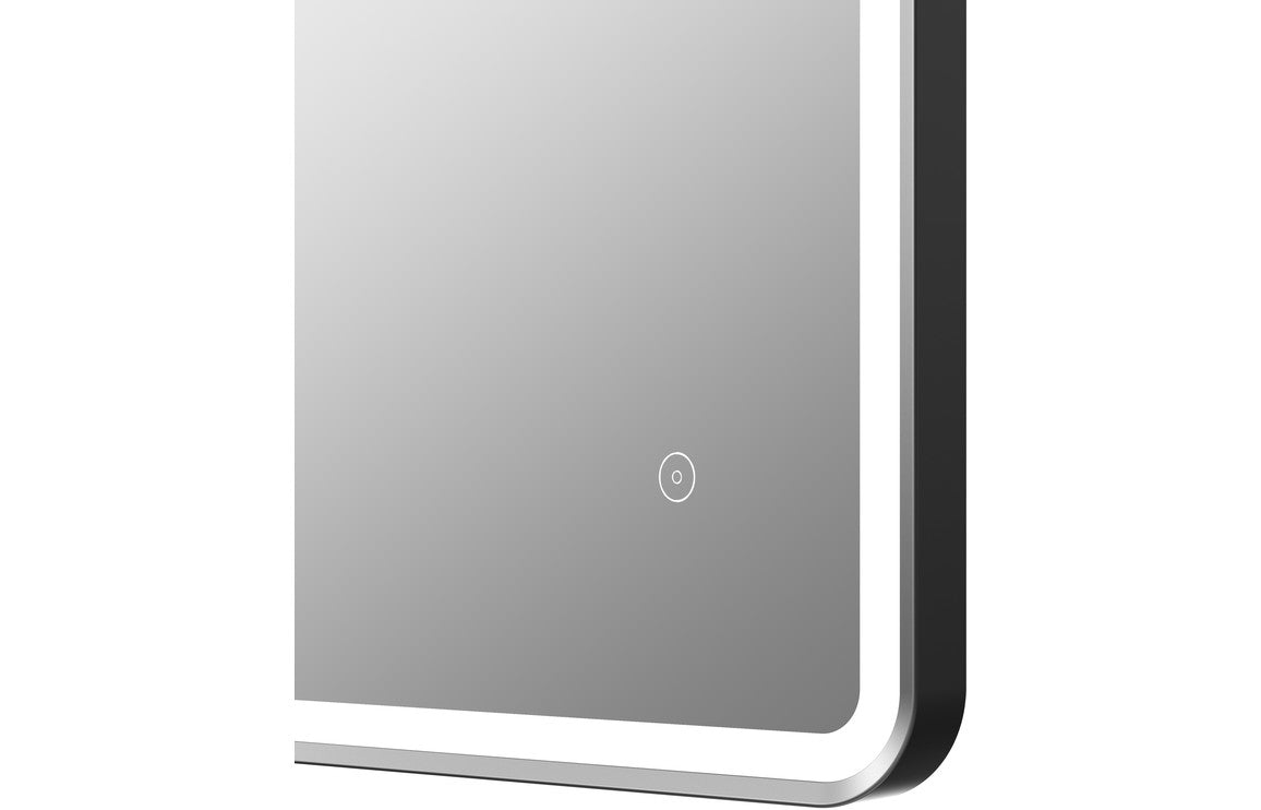 Rey 600mm Rectangle Front-Lit LED Mirror - Matt Black