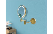 Mire Round LED Cosmetic Mirror - Brushed Brass