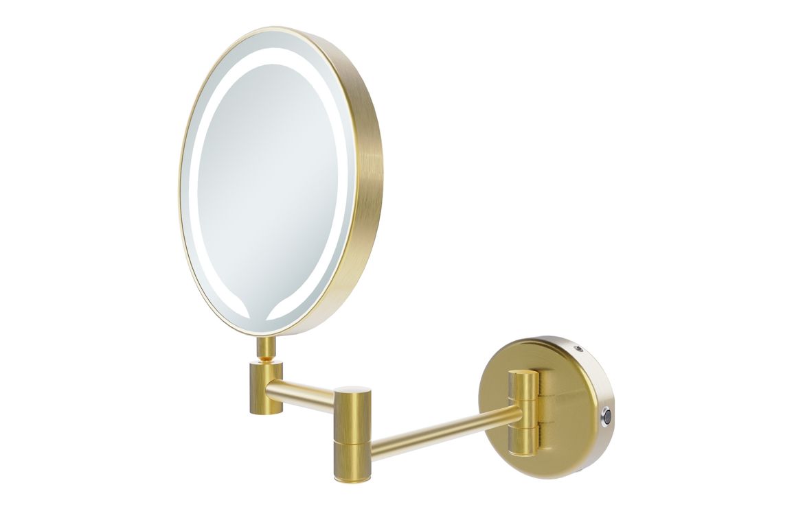 Mire Round LED Cosmetic Mirror - Brushed Brass