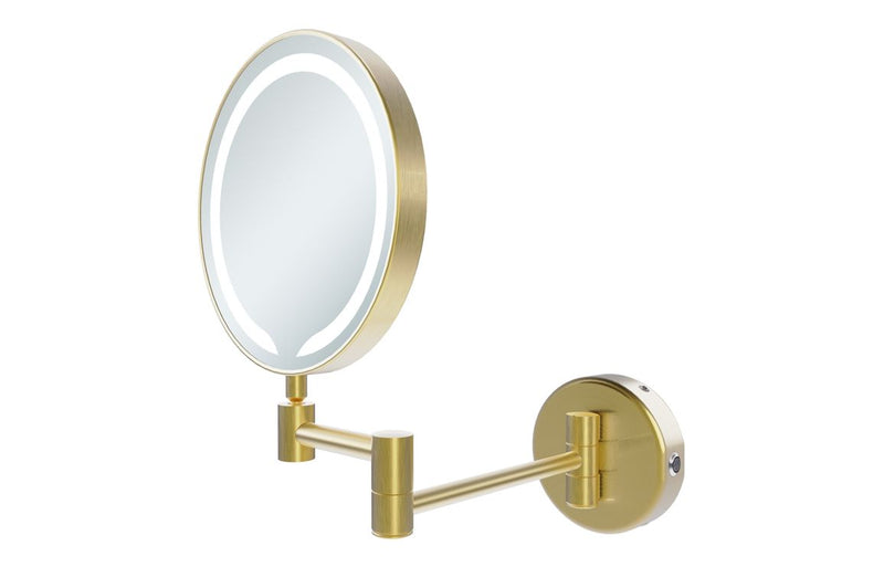 Mire Round LED Cosmetic Mirror - Brushed Brass