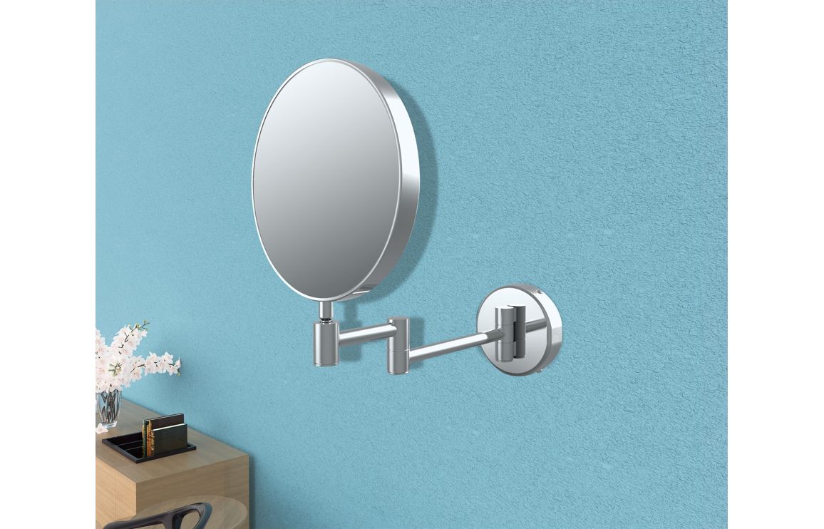 Aria Round Cosmetic Mirror - Chrome