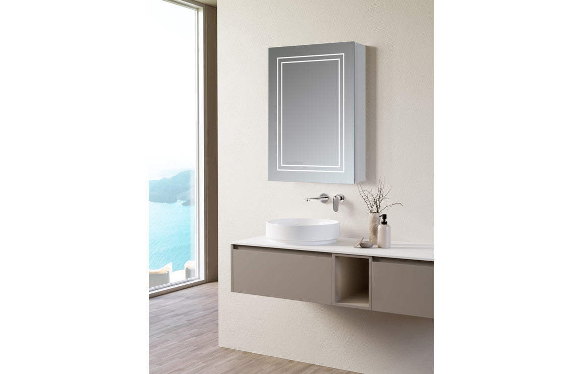 Zara 500mm 1 Door Front-Lit LED Mirror Cabinet