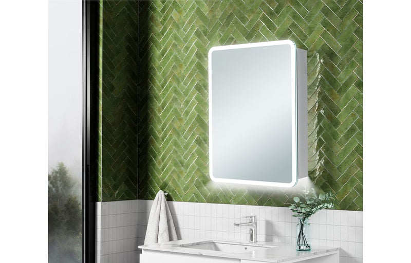 Amara 500mm 1 Door LED Mirrored Cabinet