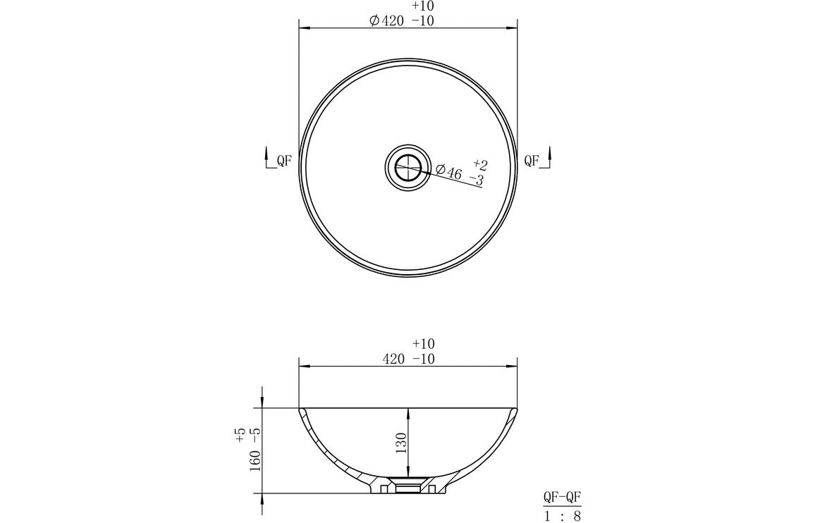 Wolff 410mm Round Washbowl