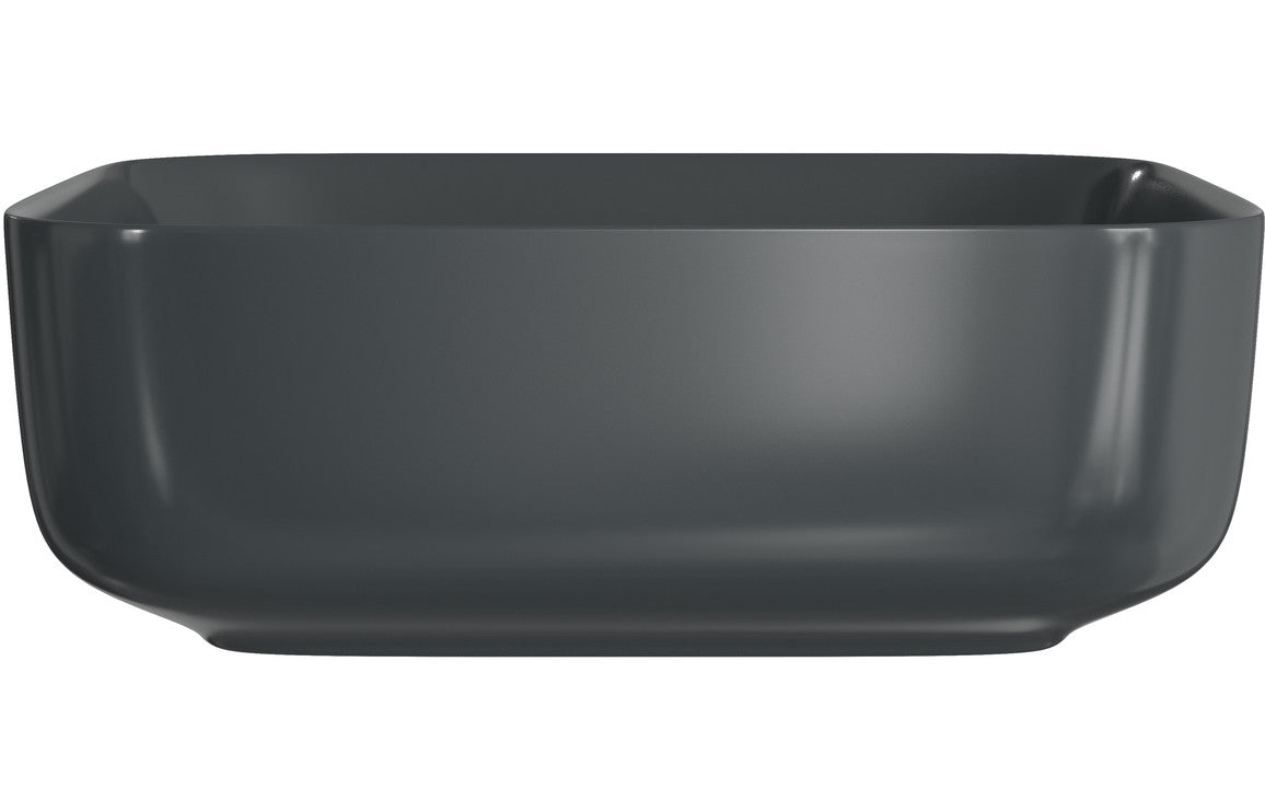 Sylas 400mm Ceramic Square Washbowl & Waste - Matt Black