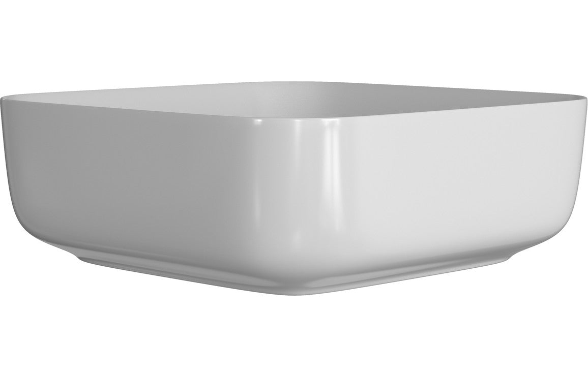 Sylas 400mm Ceramic Square Washbowl & Waste - Matt White